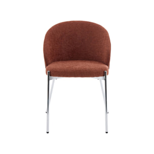Chaise bois de peuplier teinté noyer, acier et tissu texturé (lot de 2) PAUL