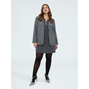 Fiorella Rubino - Vestito in Punto Milano fiocchetti - Grigio