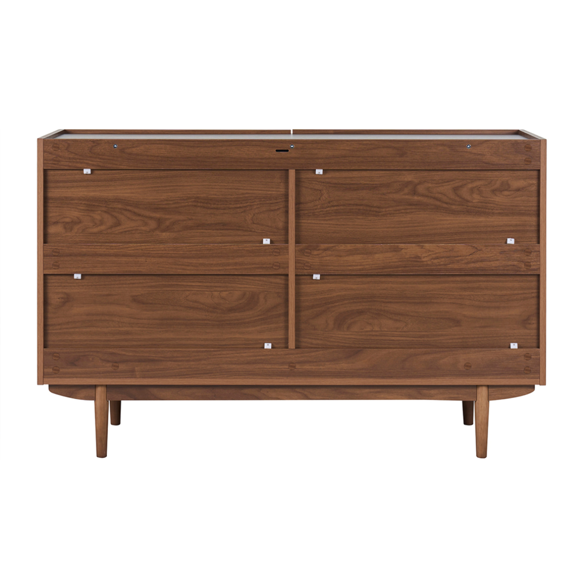 Commode finition bois foncé noyer 6 tiroirs L120 cm SANAA