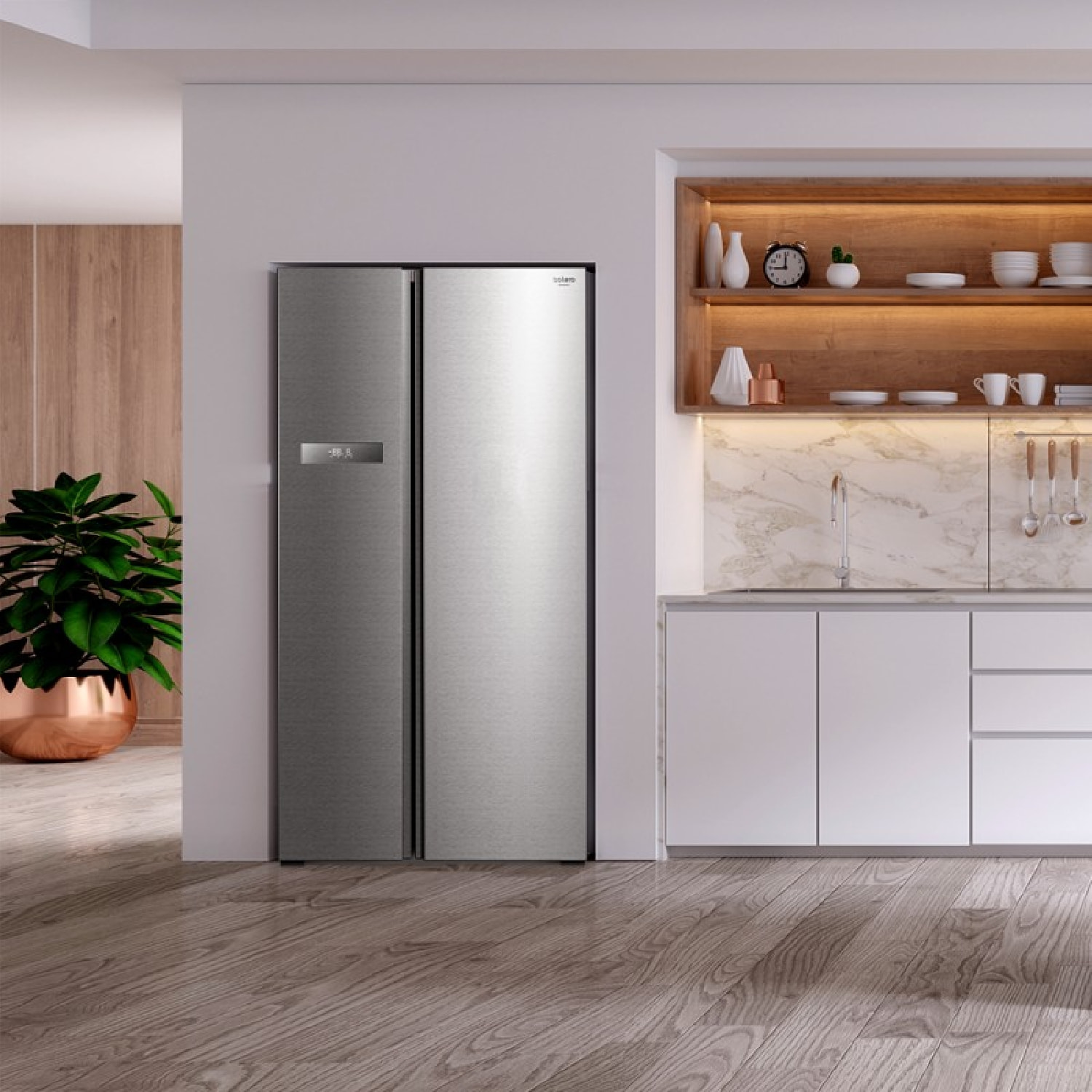 Frigorífico Americano 2 Puertas Bolero CoolMarket SBS 592 Inox. 592 Litros, 177,