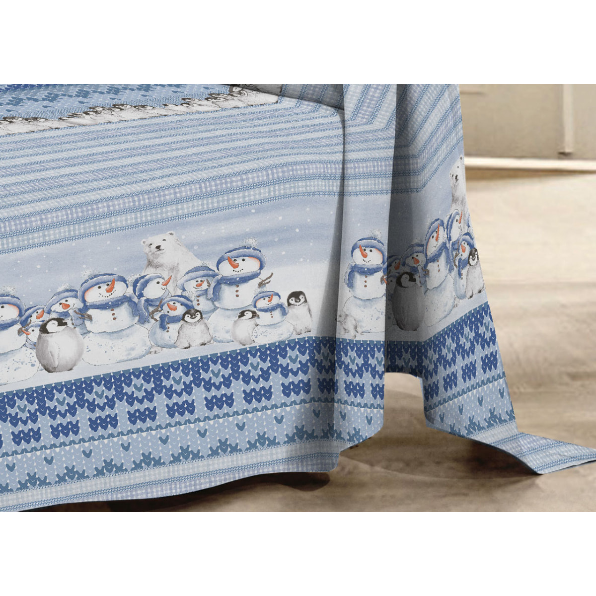 Telo Arredo Multiuso Copritutto 100% Cotone Inverno Polare Blu