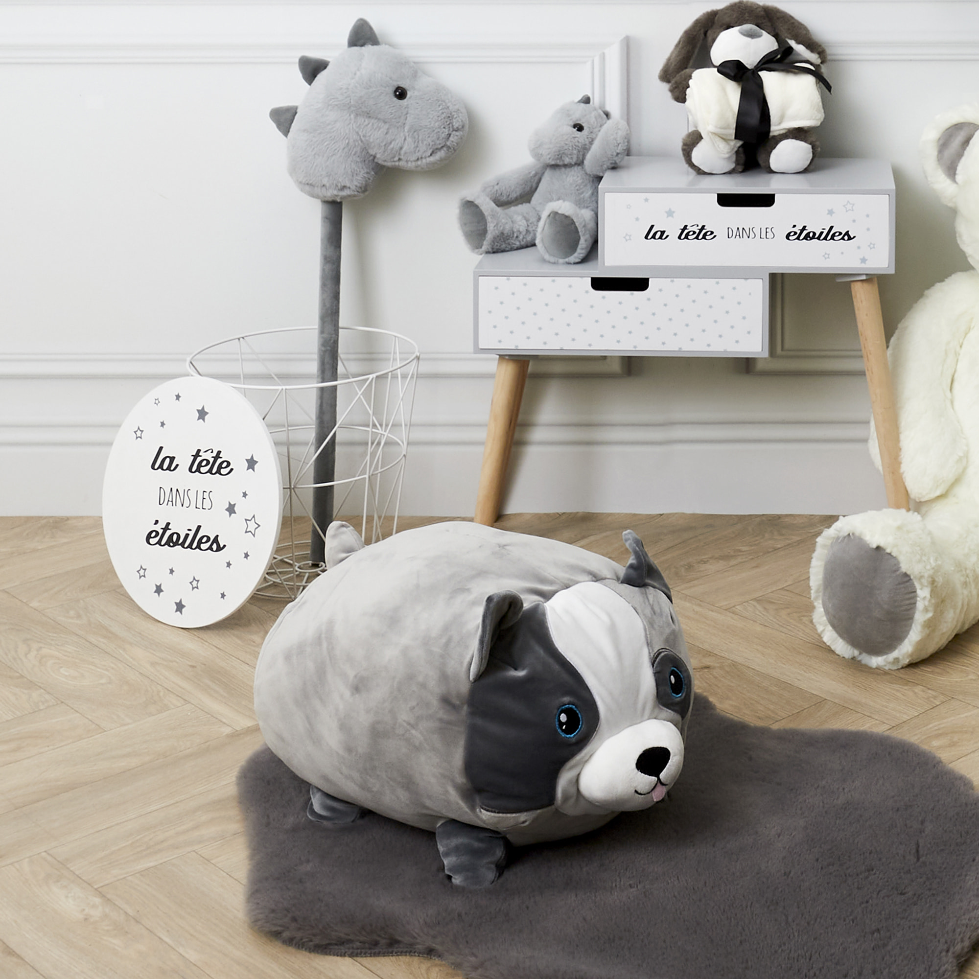 PELUCHE COUSSIN CHIEN 3OCM