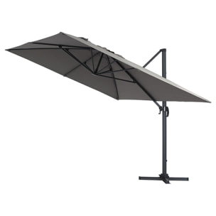 Parasol déporté "Sun 4" - 3 x 4 m - Gris