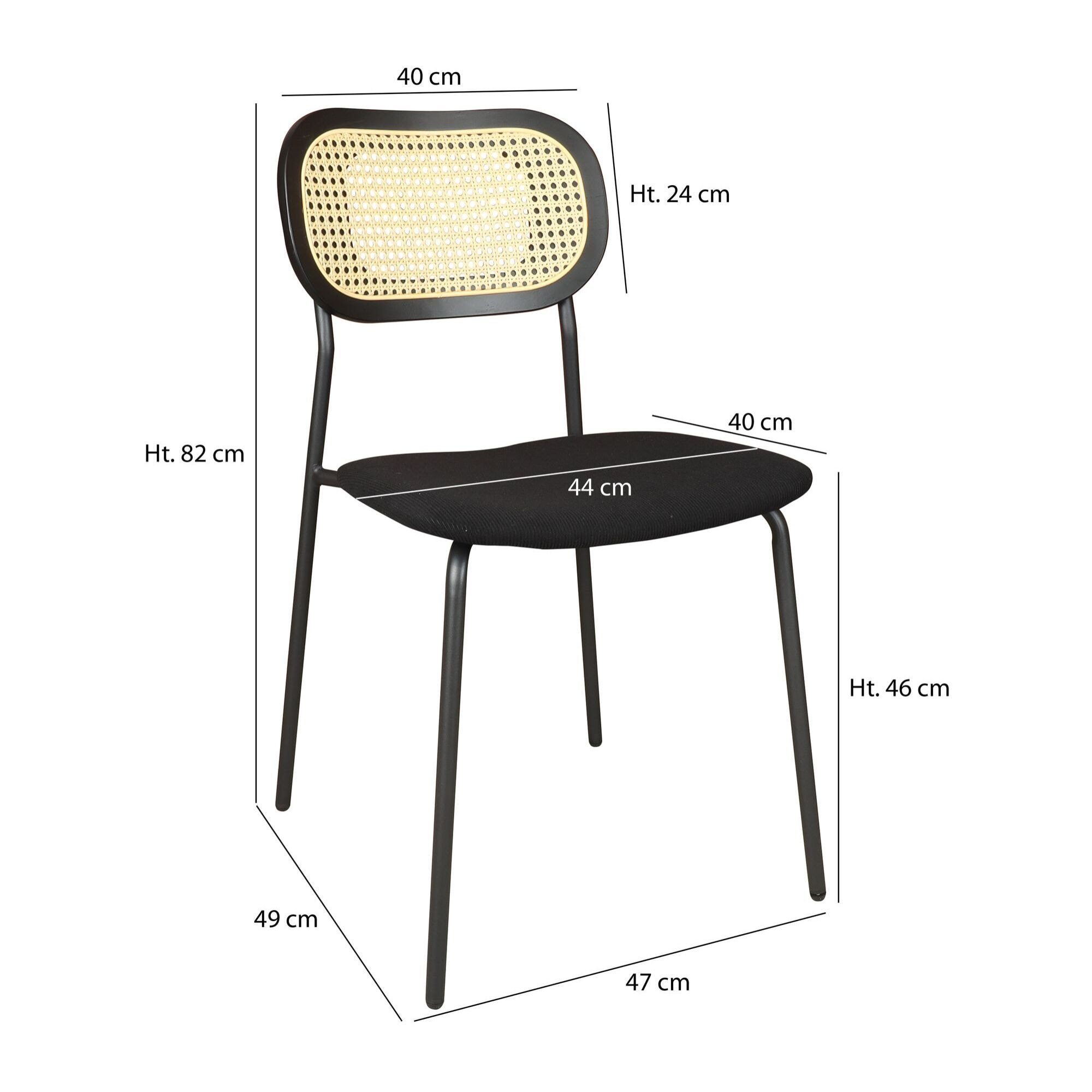 Lot de 2 chaises en bois et velours et pieds en métal NOSARA