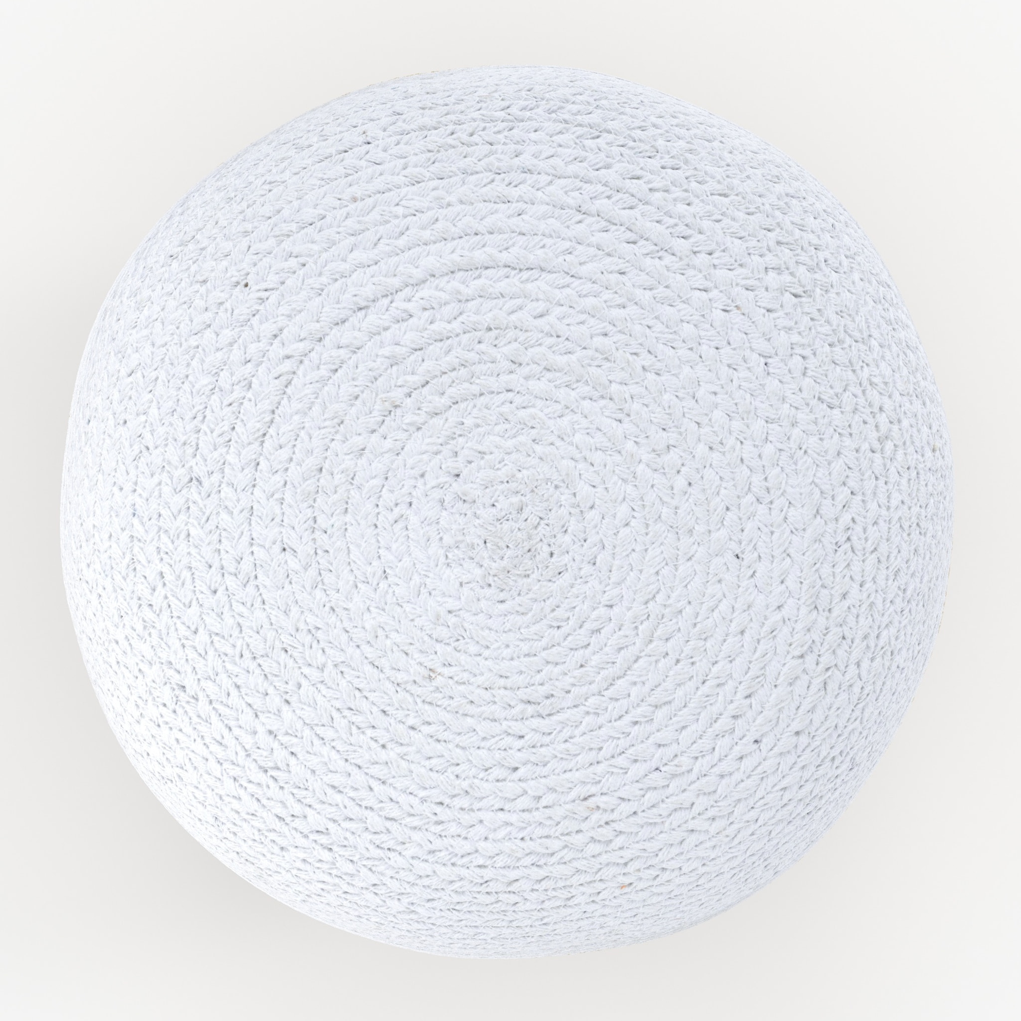 Pouf rond en jute, rayures blanches D40 cm - Billy