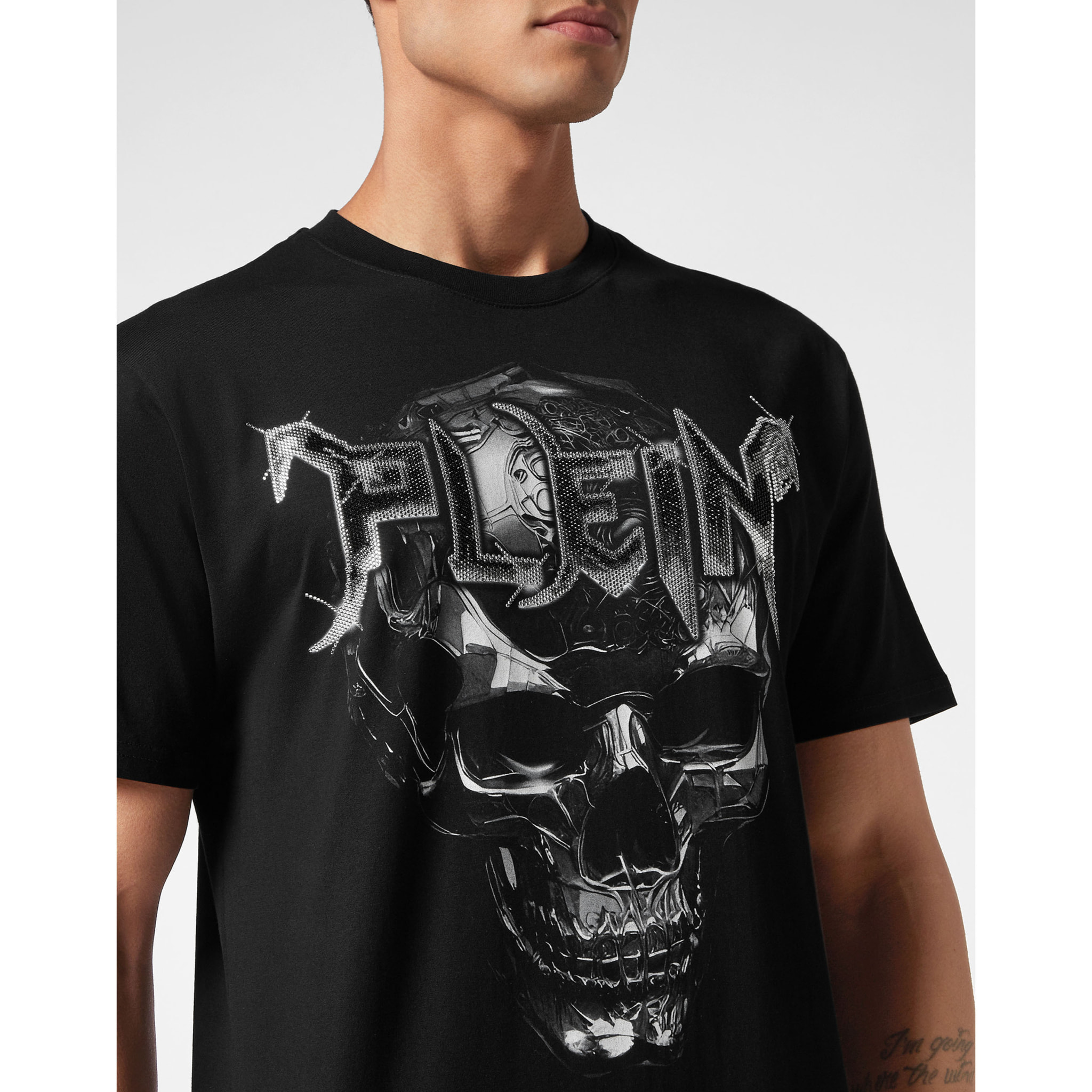 PHILIPP PLEIN T-Shirt Round Neck CHROME