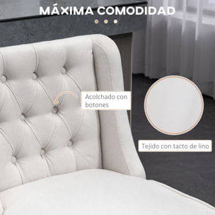 Juego de 2 Taburetes de Bar con Respaldo, Giratorios 180°, Taburetes Altos de Cocina con Reposapiés, Patas de Madera, para Salón, Comedor, Beige