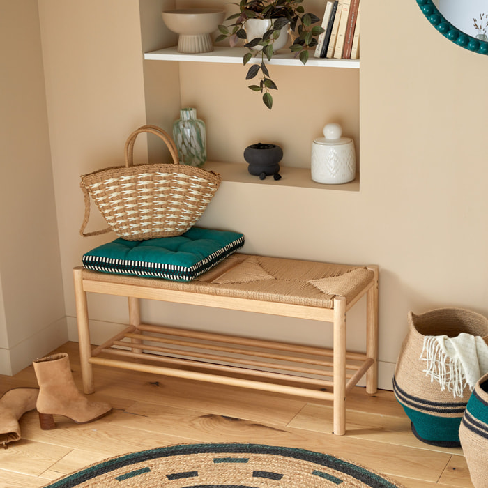 Banc "Maesi" hévéa beige 95x35cm