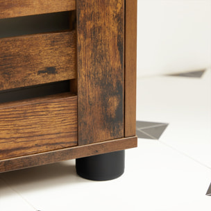 Mobiletto da bagno vintage Oskar in legno marrone rustico