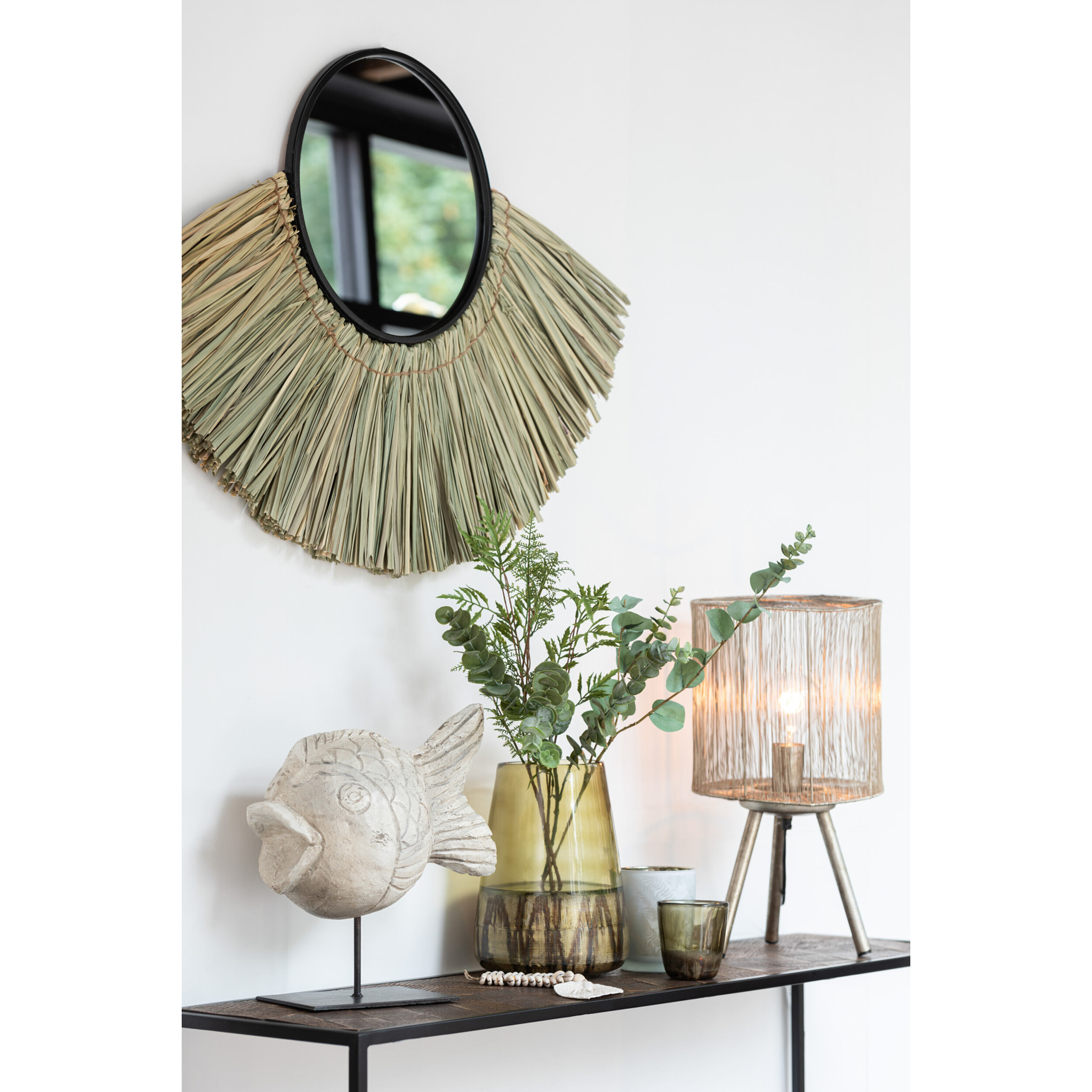 J-Line photophore Jaali - verre - vert - small - 2 pcs