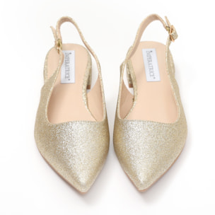 Ballerine slingback in simil pelle brillantinate