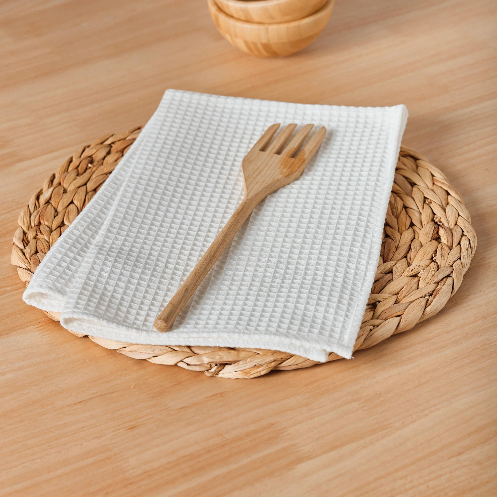 Pack 2 serviette Waffle Naturel 45x45 cm