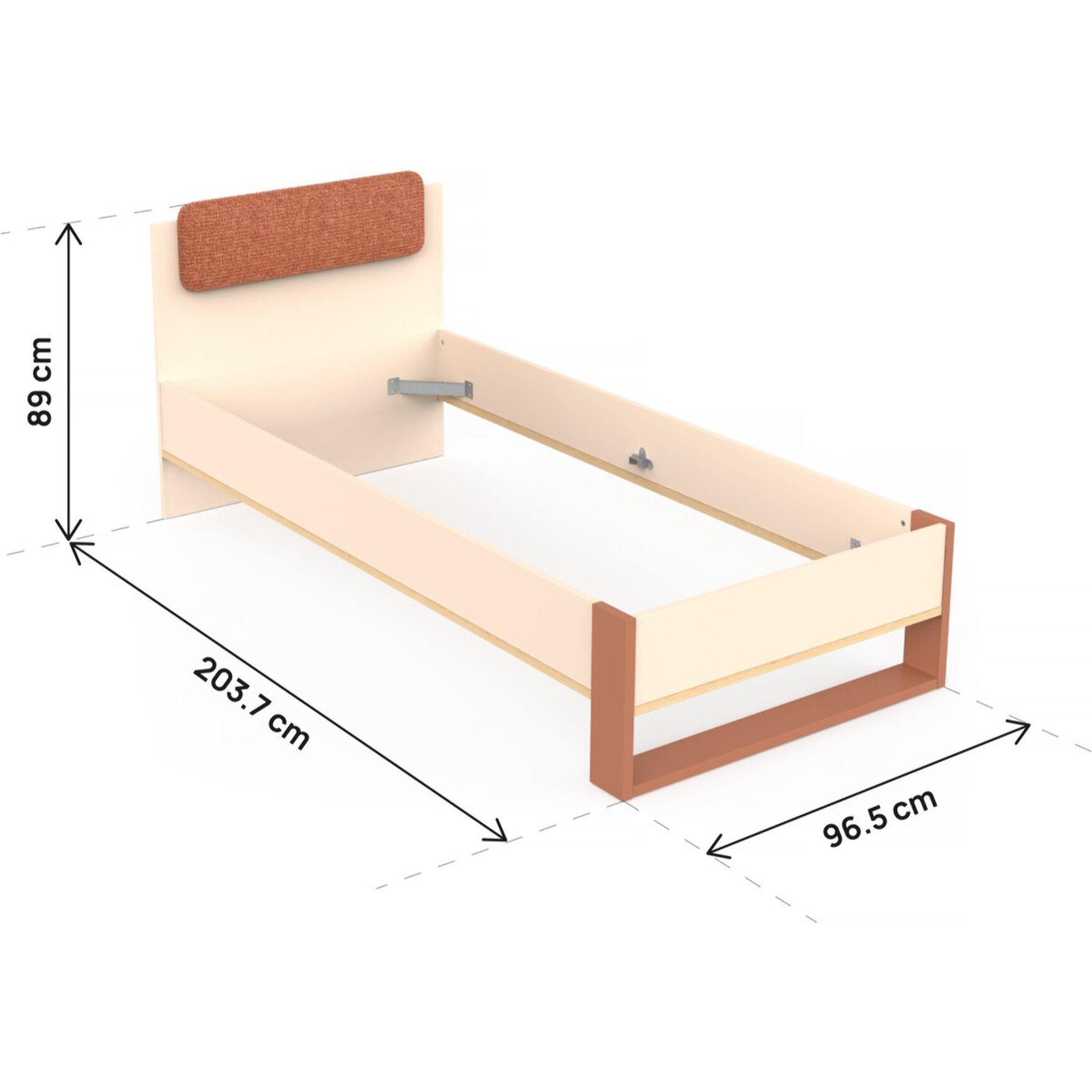 Lit enfant "Camillia" - 90 x 200 cm - Terracotta