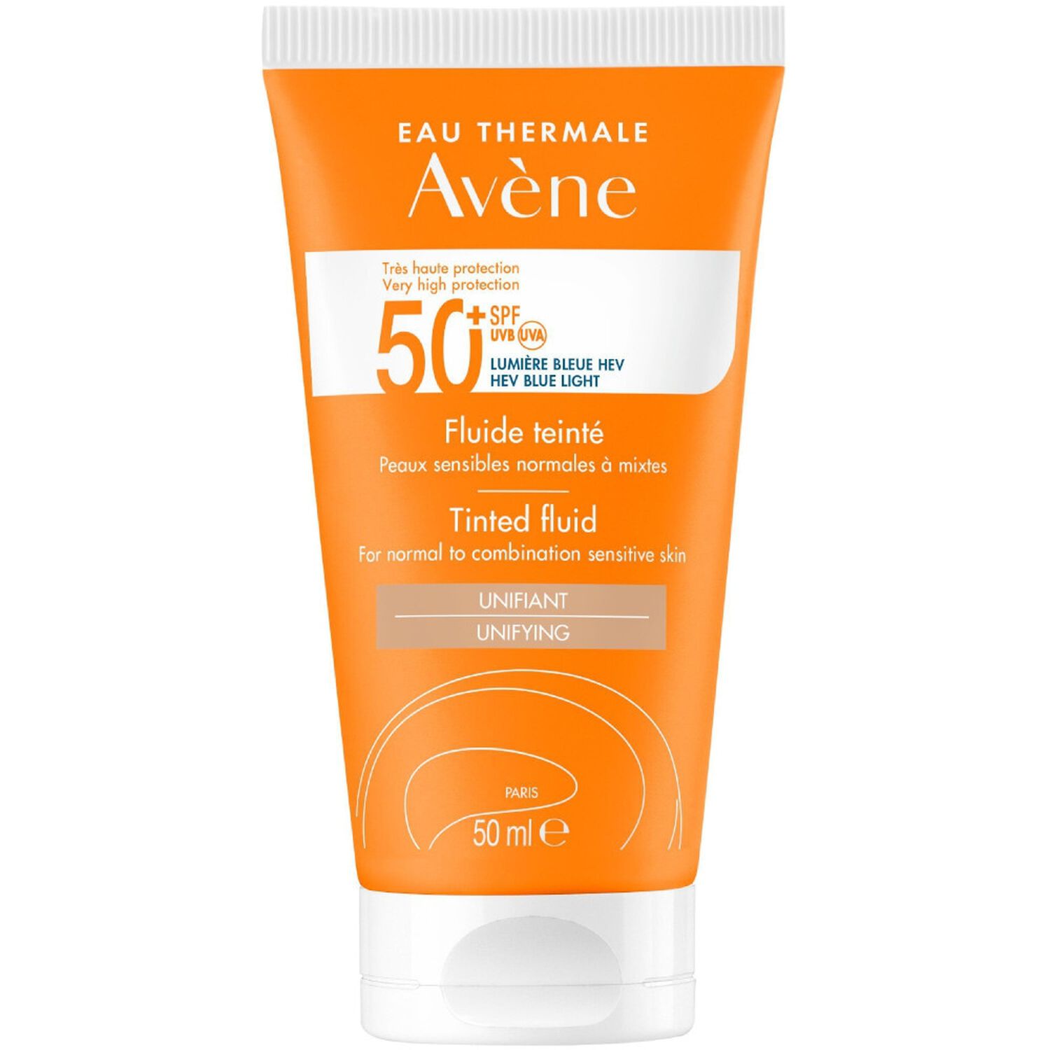 Fluide Teintée SPF50+  - Unifie le Teint pou Peaux Sensibles et Sèches 50ml