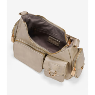 Bolso de hombro piedra con bolsillos