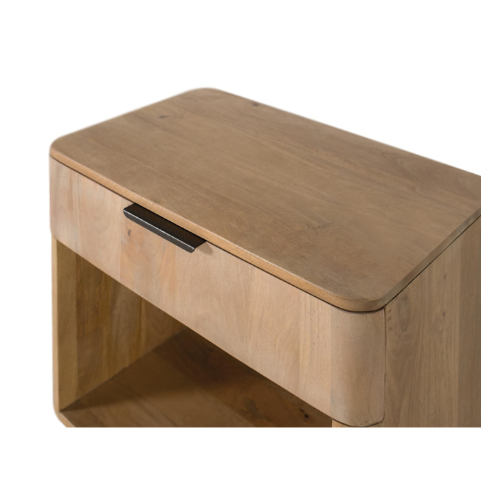 Mesitas de Noche de Madera de Mango 66 Cm Estilo Rústico Moderno