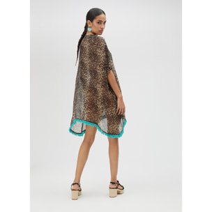 Vestito corto stampa animalier