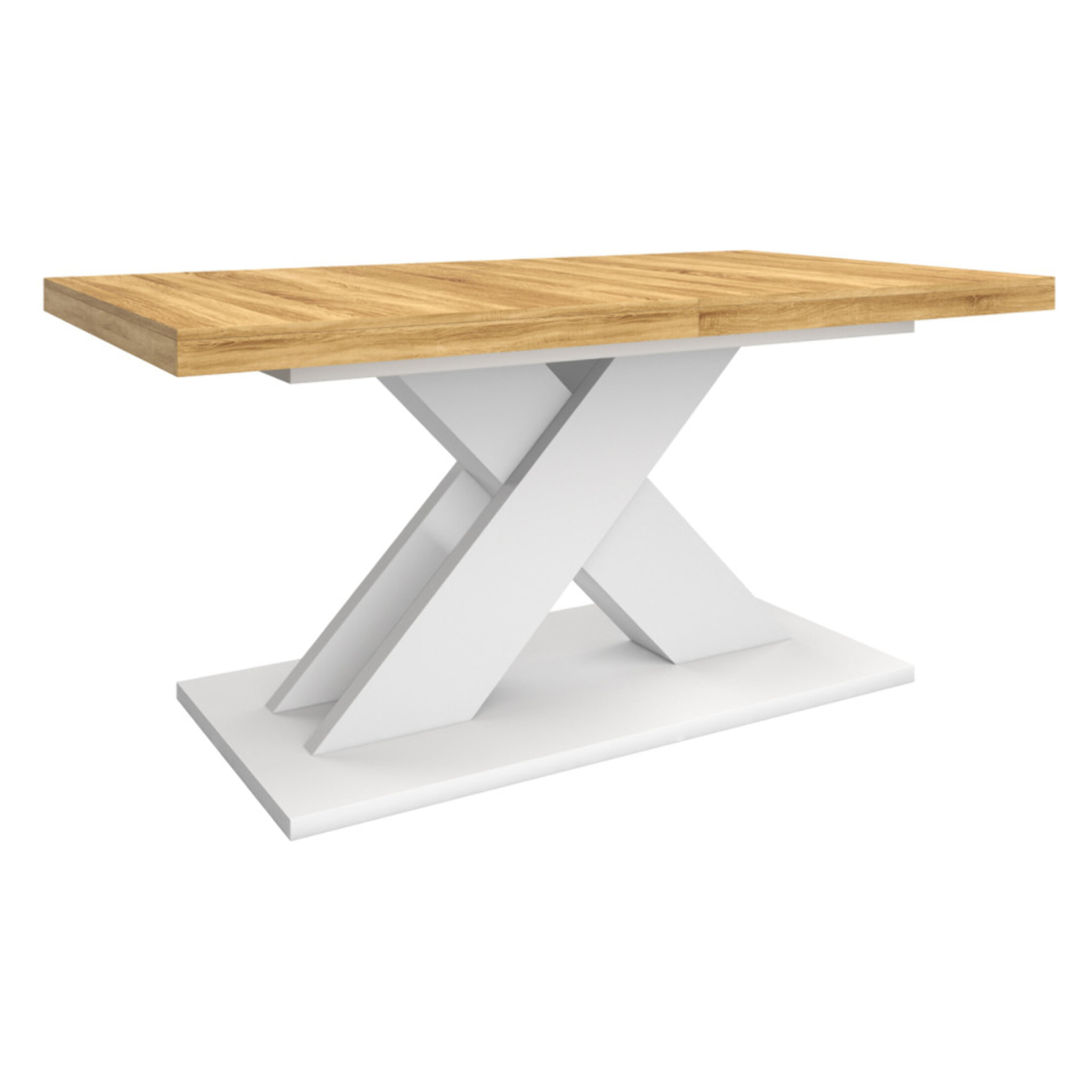 Table à manger extensible Alexia bois et blanc 160-200cm