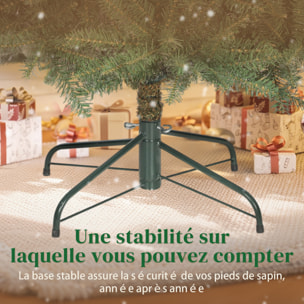 Sapin de Noël artificiel Ø110 x 180H cm 1687 branches épines imitation épicéa grand réalisme vert