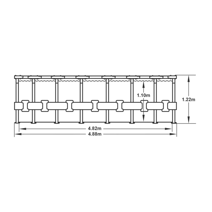 Piscine tubulaire ronde Ø 4,88 x 1,22 m aspect bois POWER STEEL SWIM VISTA de Bestway