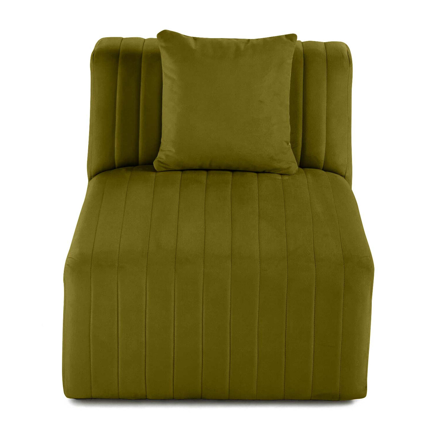 Nova - module d'assise sans accoudoirs - en velours - Vert Olive