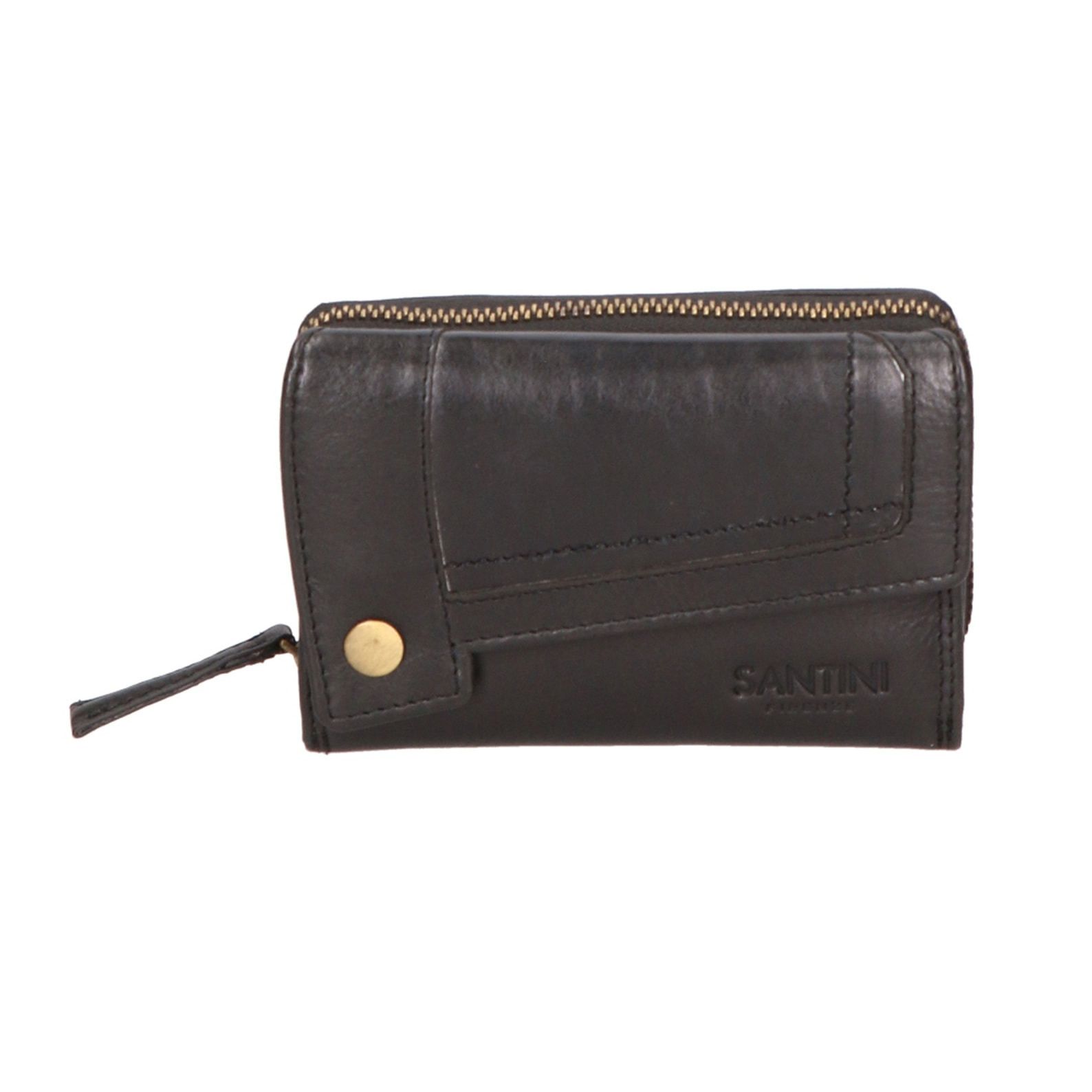 Portafoglio unisex in vera pelle - Modello False - 100% pelle di vacchetta - 14.0 x 9.0 x 3.0 cm