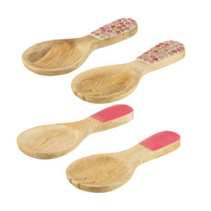 J-Line couvert à salade - bois - rose - 2 sets de 2 pcs