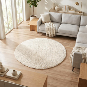 Tapis shaggy tissé motif uni KAFI