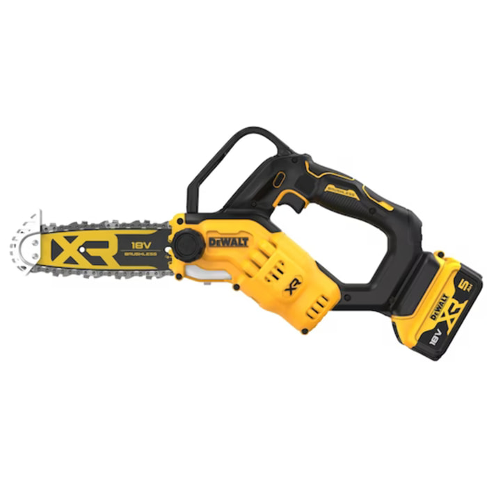 Tronçonneuse élagueuse DEWALT XR 18V Brushless - 1 batteries 5.0 Ah, chargeur + accessoires - DCMPS520P1-QW