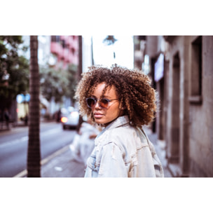 Gafas de sol OCEAN BERLIN - Blanco transparente con patillas en negro mate y / Ahumada