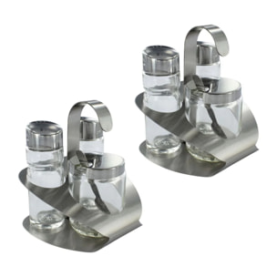 Ensemble de 2 Ensemble pour moutarde, sel et poivre Fackelmann