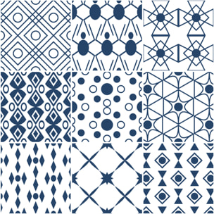 Stickers muraux - Sticker Mural Carrelage adhésif Cuisine Salle de Bain - 9 STICKERS CARREAUX DE CIMENT SCANDINAVE LATHAM