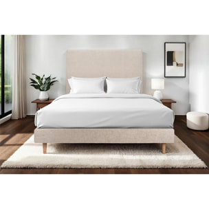 Sommier Tapissier Tissu Ep14 - pieds bois