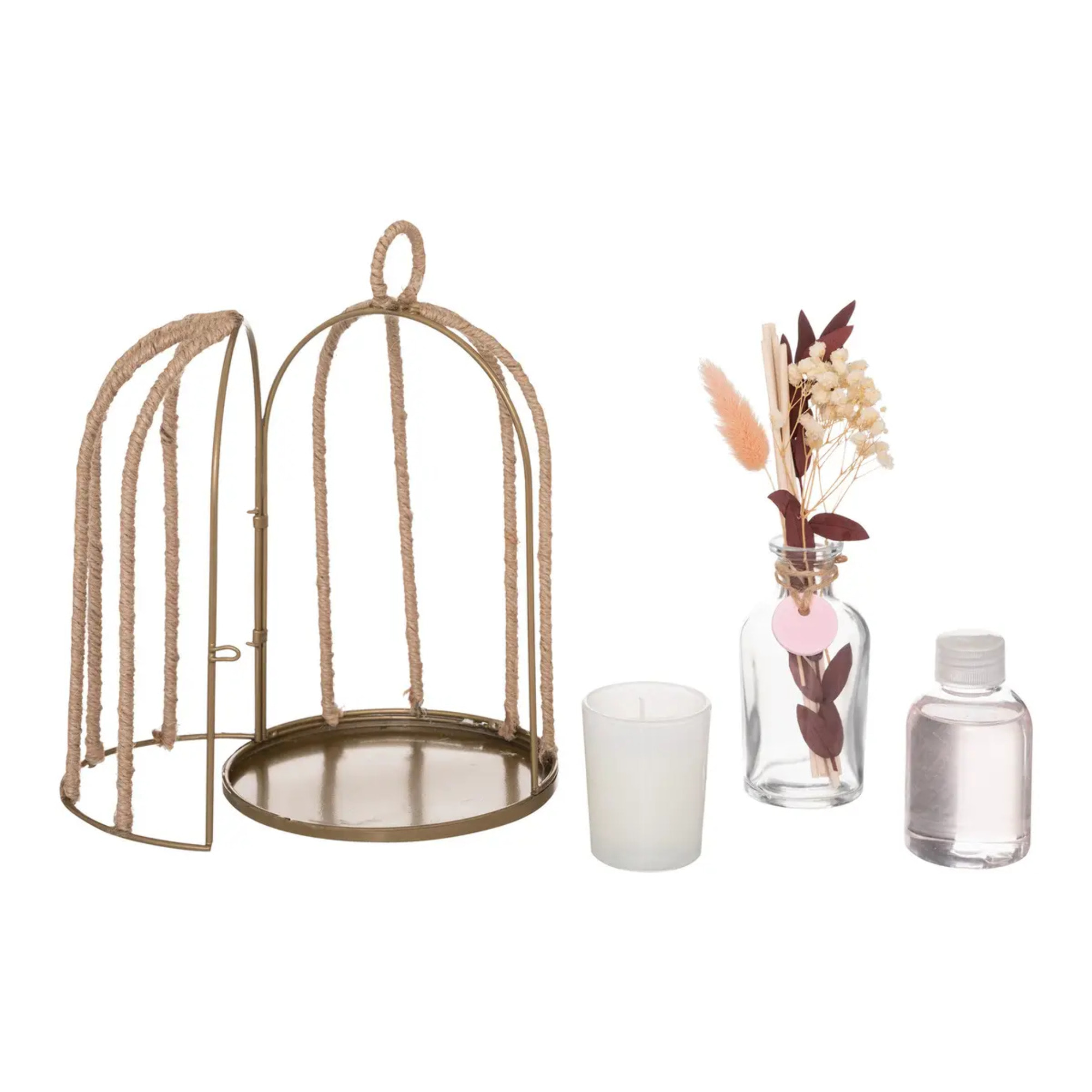 Coffret senteur cage Paola avec corde lin