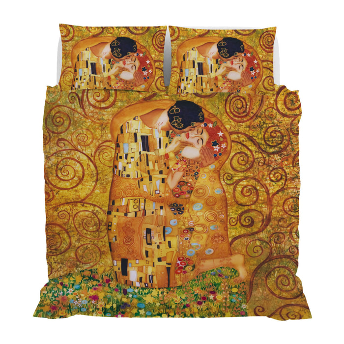 PARURE COPRIPIUMINO ARTE, STAMPA DIGITALE, 100% MICROFIBRA - MATRIMONIALE