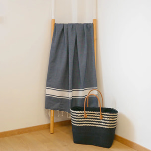 Fouta plate traditionnelle Bleu 100x200 190g/m² - Kozo Bleu Marine