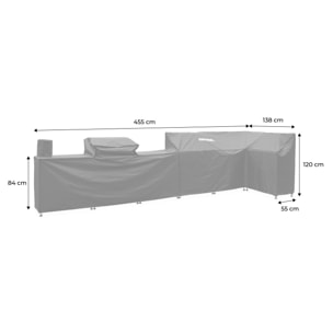 Housse de protection pour cuisine d'extérieur 7 modules GRIMAUD