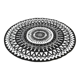 Tapis extérieur Maori Ø150cm noir