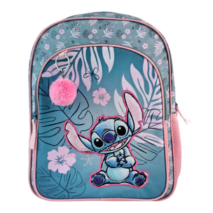 Stitch Pink Mochila Primaria con doble compartimento adaptable a carro.