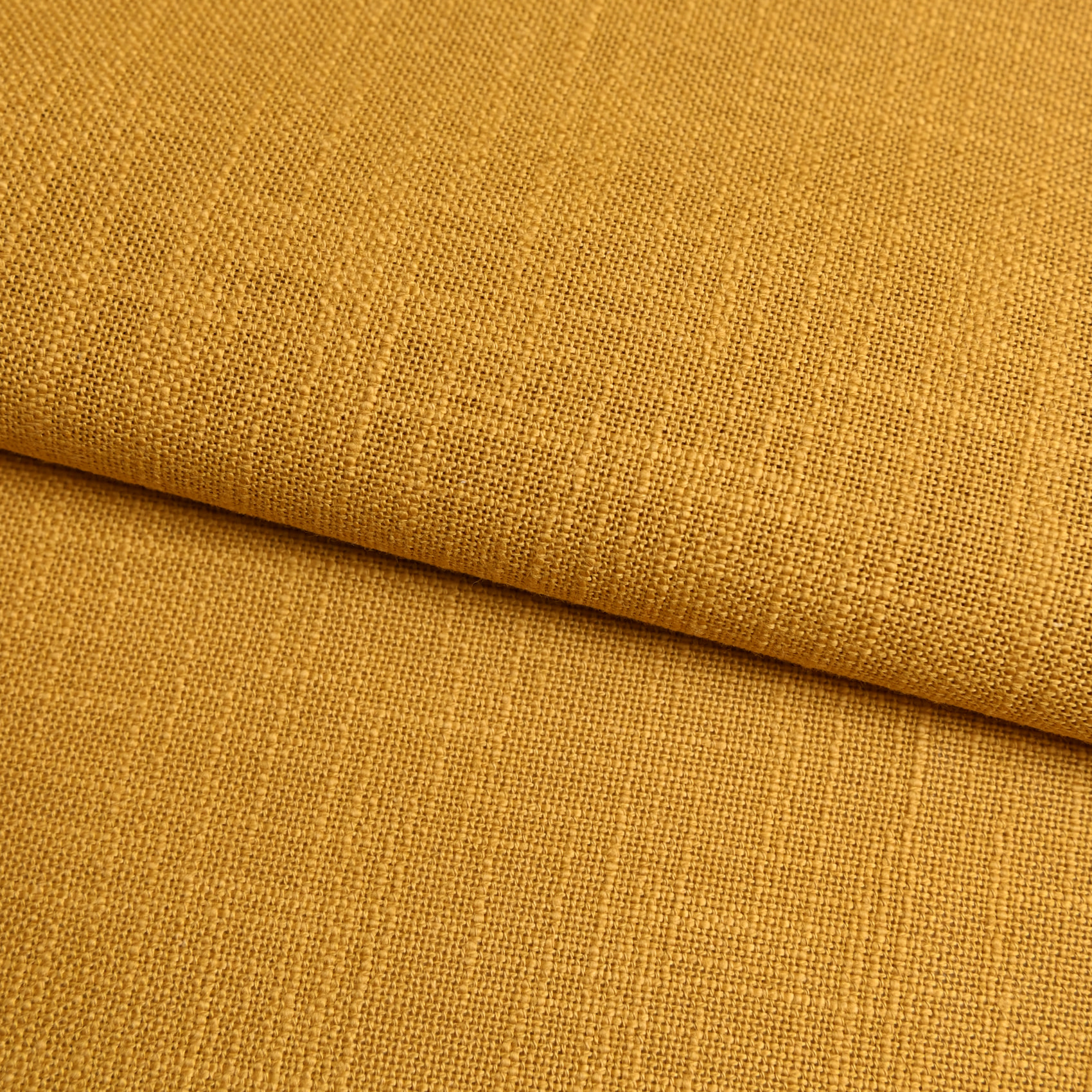 Torchon de cuisine en coton uni aspect tissé - Jaune Ocre