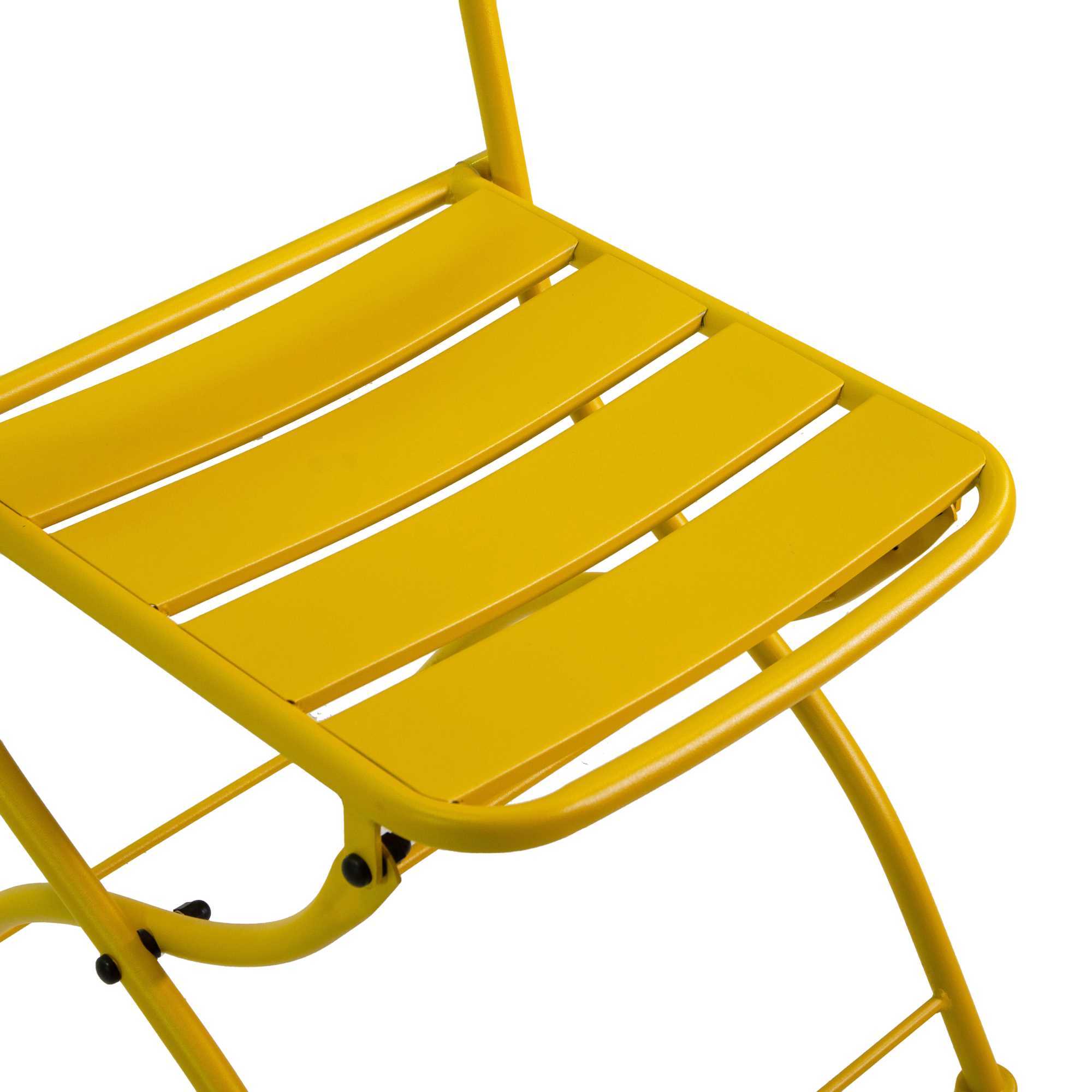 Sedia Rovigo Vacchetti in metallo pieghevole giallo cm44x53h45/86