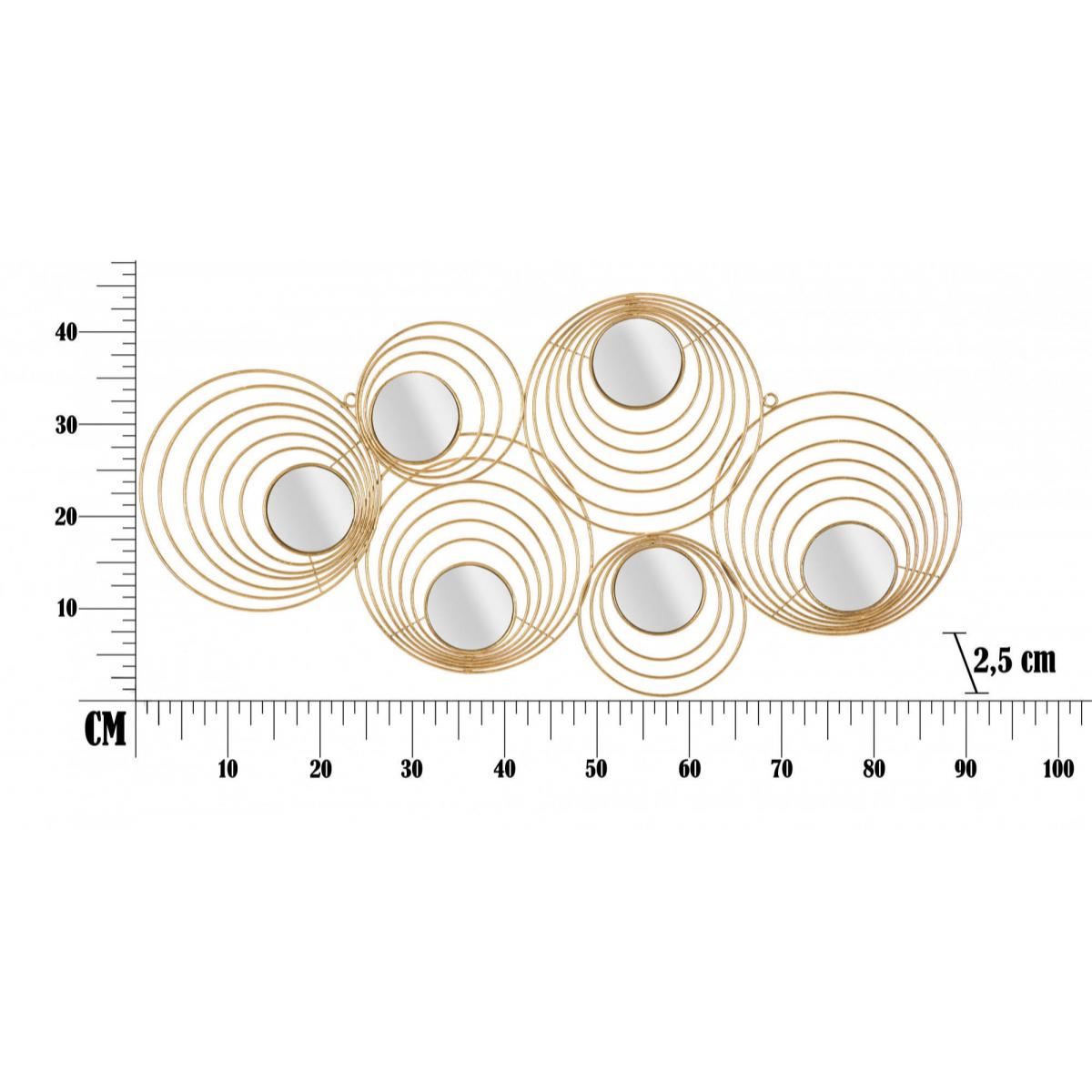 Decorazione da parete, Ferro, Colore Oro, Misure: 90 x 2,5 x 45 cm