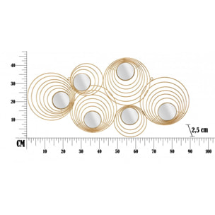 Decorazione da parete, Ferro, Colore Oro, Misure: 90 x 2,5 x 45 cm