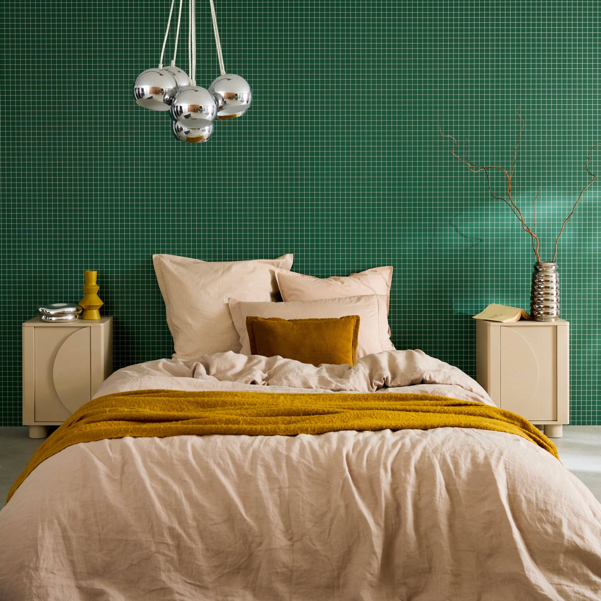 Table de chevet décor bois 1 porte réversible (lot de 2) PONDI