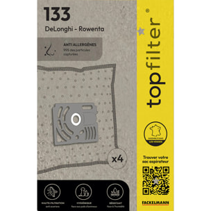 Lot de 4 sacs aspirateur Rowenta TopFilter Premium