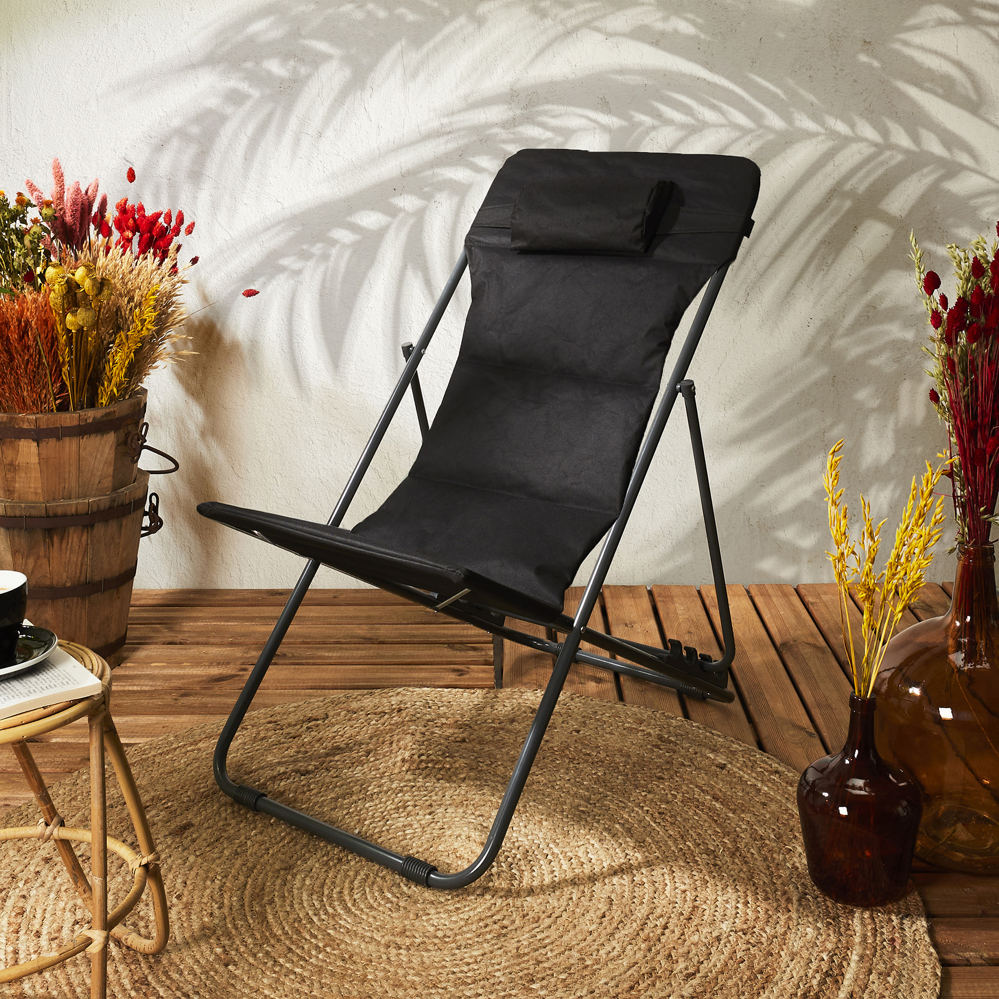 Transat Pliant Corfou Noir