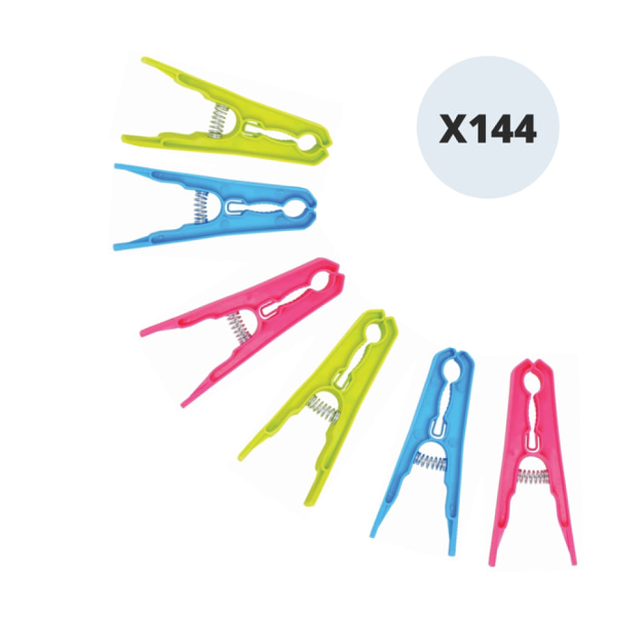 Lot de 144 pinces à linge plastique MSV