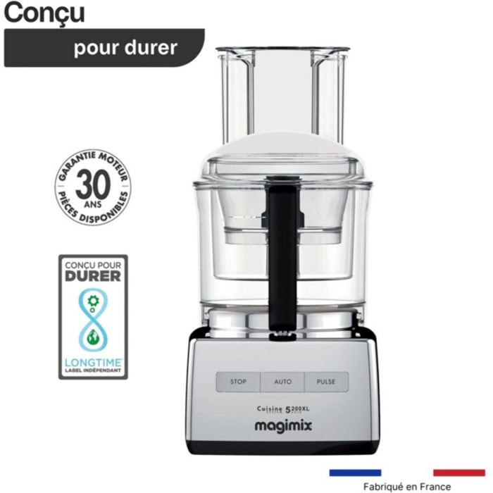 Robot multifonction MAGIMIX CS 5200 XL Premium Chrome Brillant