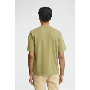 Camiseta verde hoja de corte holgado y cuello redondo con logo Rigby Go