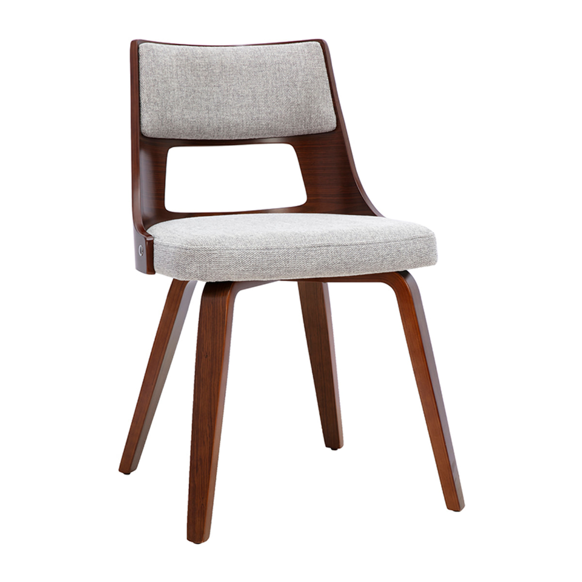Chaise scandinave en tissu effet velours texturé gris et bois foncé GARBO